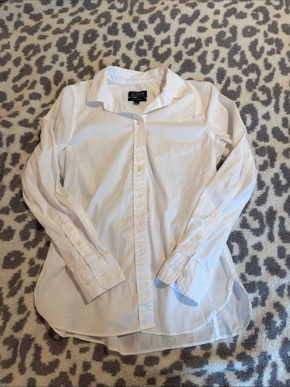J. Crew Men's White Casual Button-Down Shirt